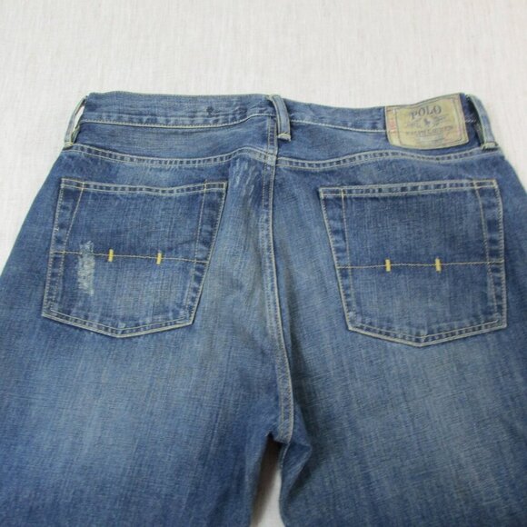 Vintage Polo Ralph Lauren Jeans Mens 34x32 Blue‎ Denim Straight Leg Relaxed Fit - Picture 5 of 12
